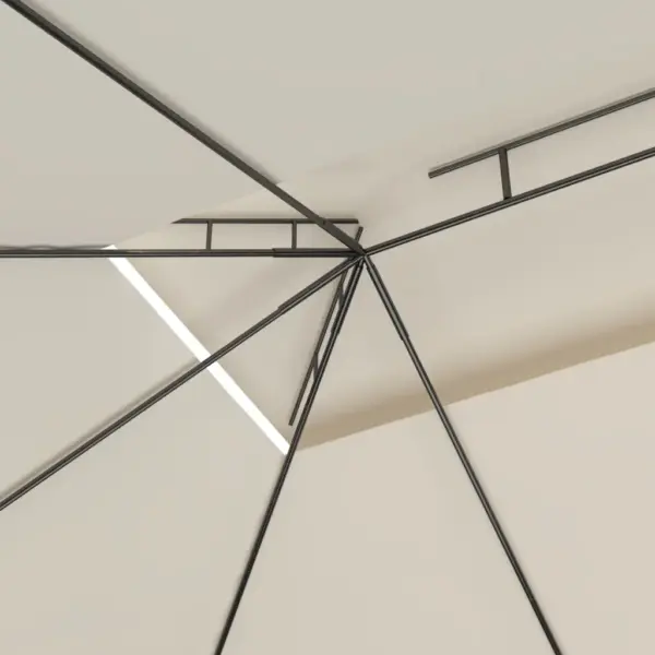 Kreemjasvalge terasraamiga lehtla PA-kattega katusega, 4 x 3 x 2,7 m, 160 g/m² – 5