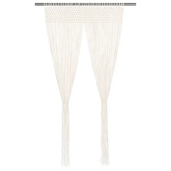 Makrameekardin uksele ja aknale, puuvill, kreemjasvalge, 140 x 240 cm – 2