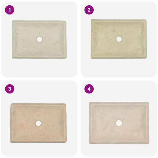 Kreemjasvalge marmorist valamu, 50 x 35 x 10 cm – 7