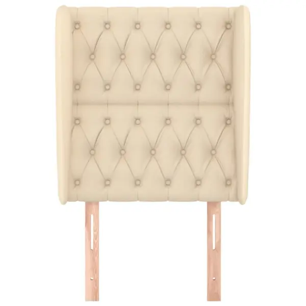 Polsterdatud voodipeats külgservadega, kreemjasvalge, kangas, 83 x 23 x 118/128 cm – 3