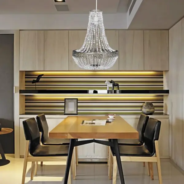 Rippuv lühter läbipaistvate helmestega, 36,5 x 46 cm – 5