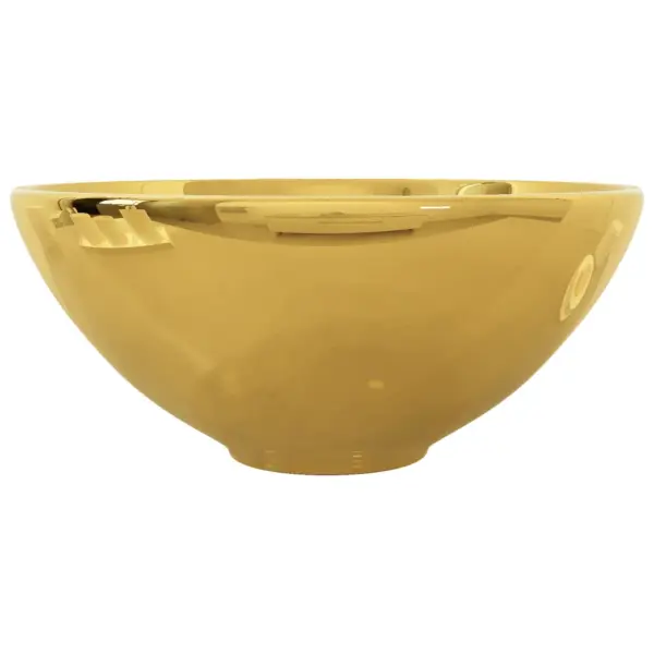 Ümmargune keraamiline valamu kapi peale, kuldne, 32,5 x 14 cm – 4
