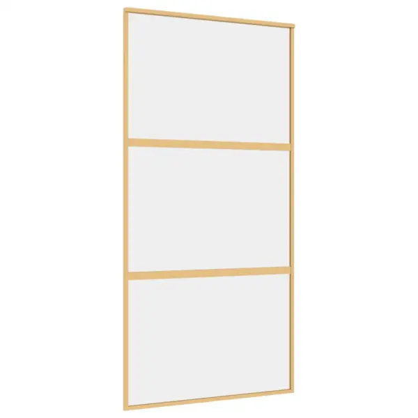 Läbipaistev ESG-klaasist liuguks kuldse alumiiniumraamiga, 102,5 x 205 cm - 2