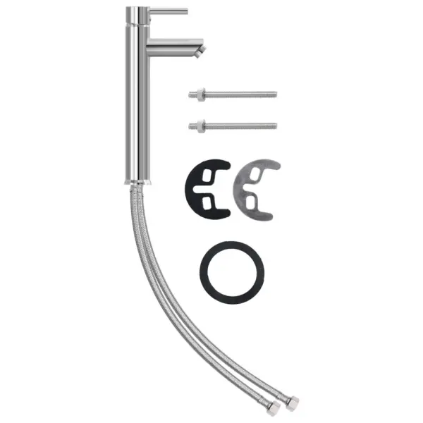 Ümmargune tööpinnale paigaldatav klaasvalamu kraani ja äravoolupesaga, kuldne/kroom, 42 x 13 cm – 5