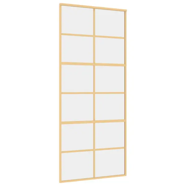 Kuldne liuguks läbipaistva ESG-klaasi ja alumiiniumraamiga, 90 x 205 cm – 2