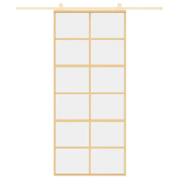 Kuldne liuguks läbipaistva ESG-klaasi ja alumiiniumraamiga, 90 x 205 cm – 3