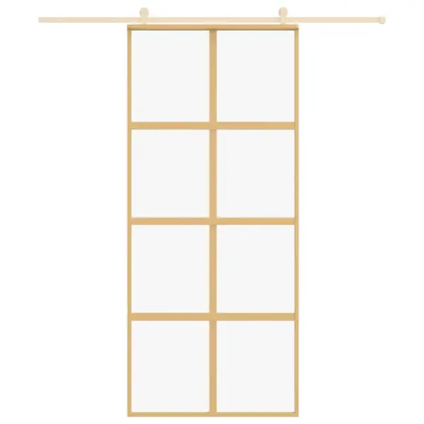 Kuldne liuguks läbipaistva ESG-klaasiga, alumiiniumraam, 90 x 205 cm – 3