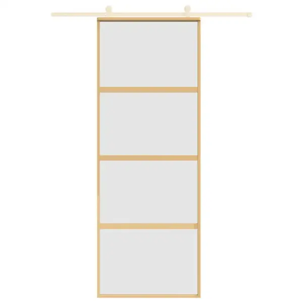 Kuldne liuguks matt ESG-klaasiga, 76 x 205 cm, alumiiniumraam – 3