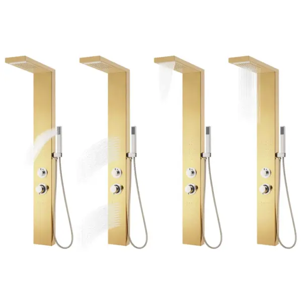 Multifunktsionaalne dušipaneel vihmaduši ja massaažiga, kuldne roostevaba teras 201, 15 x 47 x 130 cm – 4