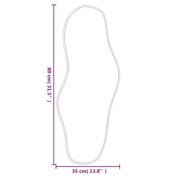 Kuldne lainelise raamiga seinapeegel, 80 x 35 cm – 6
