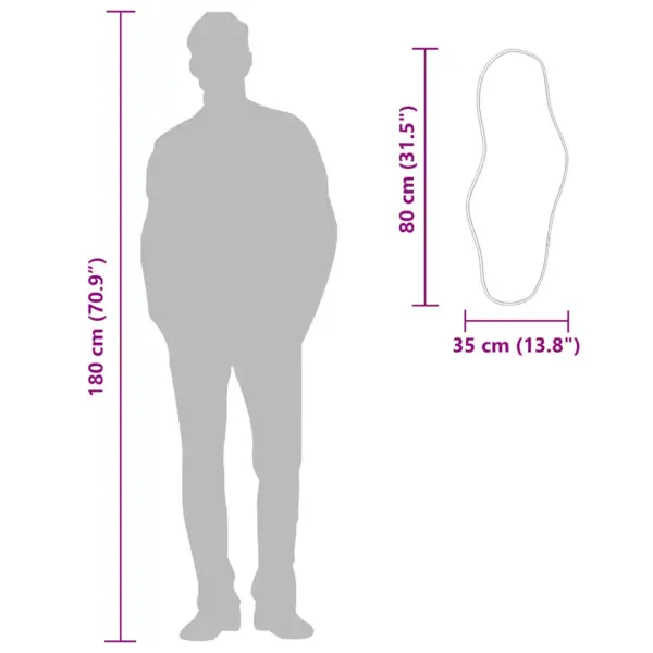 Kuldne lainelise raamiga seinapeegel, 80 x 35 cm – 7