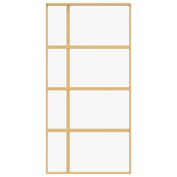 Läbipaistvast karastatud klaasist liuguks kuldse alumiiniumraamiga, 102,5 x 205 cm – 4