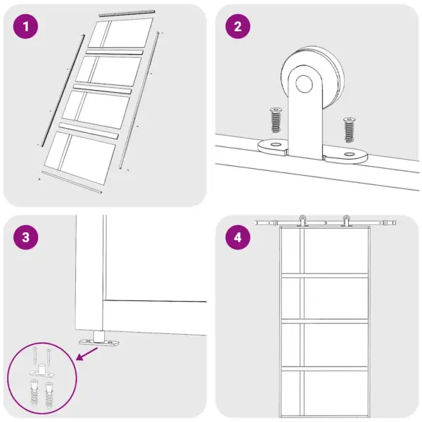 Läbipaistvast karastatud klaasist liuguks kuldse alumiiniumraamiga, 102,5 x 205 cm – 8