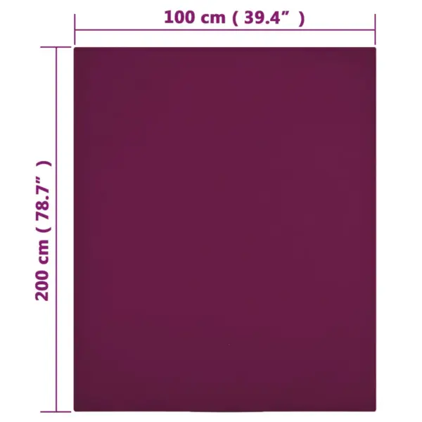 Kummiga voodilinad, 2 tk, bordoopunane, 100 x 200 cm, 100% puuvill – 4