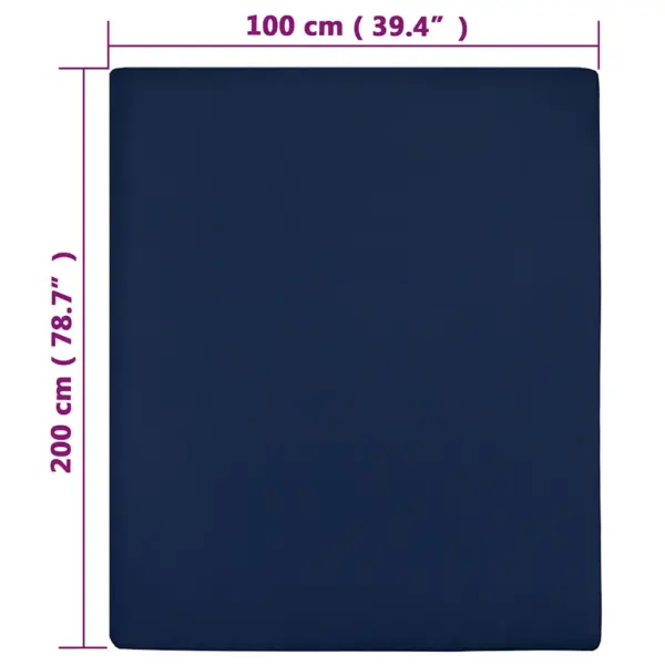 Kummiga voodilinad, 2 tk, tumesinine, 100 x 200 cm, 100% puuvill – 4
