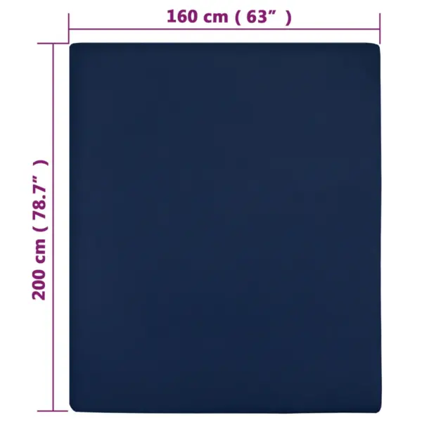 Kummiga voodilinad, 2 tk, tumesinine, 160 x 200 cm, 100% puuvill – 4