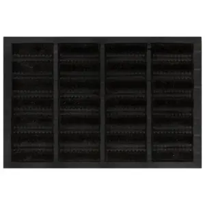 Libisemiskindel kummist ja kookoskiududest uksematt, must, 40 x 60 cm