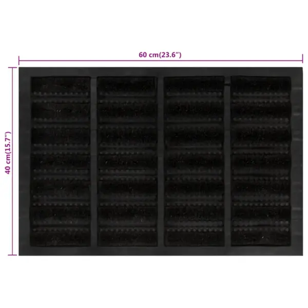 Libisemiskindel kummist ja kookoskiududest uksematt, must, 40 x 60 cm – 6