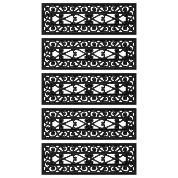 Libisemiskindlad kummist trepiastme matid, 5 tk, must, 25 x 75 cm – 3