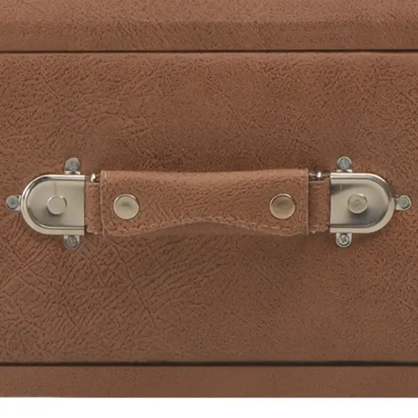 Tumepruun kunstnahast kohvilaud kahe sahtliga, 80 x 40 x 46 cm – 7