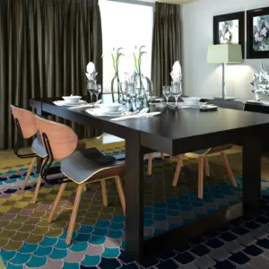 Kunstnahast söögitoolid painutatud puitraamiga, 4 tk, must ja pruun, 51,5 x 54 x 78 cm