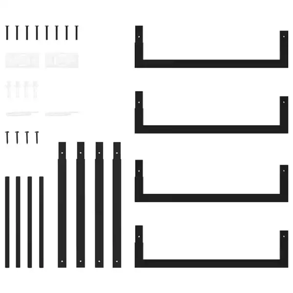 Küttepuude hoidik, mattmust terasest, 50 x 28 x 56 cm – 8