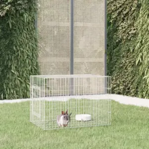 Küülikuaedik tsingitud rauast, hõbedane, 78 x 54 x 54 cm