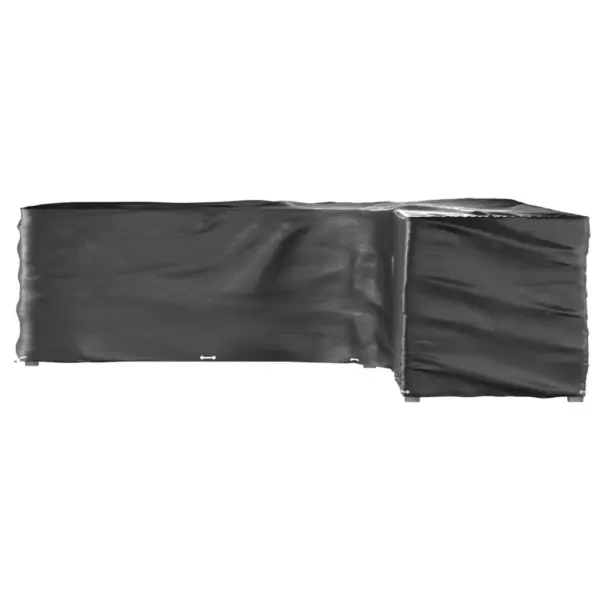 Vettpidav L-kujuline aiamööbli kate 20 aasaga, must PE, 2 tk, 300 x 300 x 90 cm – 4