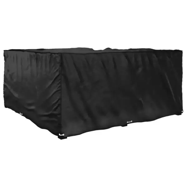 L-kujuline vettpidav aiamööbli kate 16 aasaga, must, 215 x 215 x 90 cm – 5