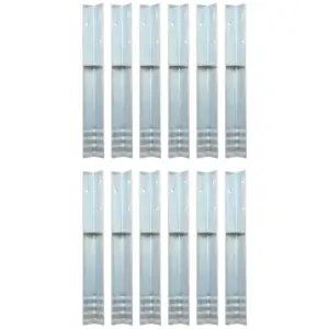 L-kujulised pinnaseankrud mängutorni stabiliseerimiseks, 12 tk, tsingitud teras, 5 x 5 x 50 cm