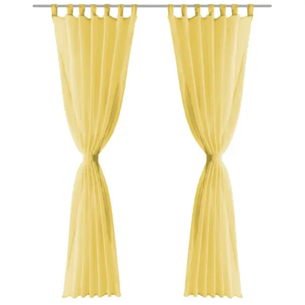 Läbipaistvad vuaalkardinad kinnitusaasadega, 2 tk, kollane, 140 x 175 cm – 3