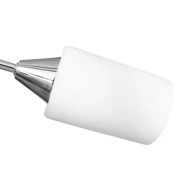 Laelamp 5 E14 pirniga, valged keraamilised koonusekujulised lambivarjud, kroomitud terasraam, 74 x 42 x 22,5 cm – 7