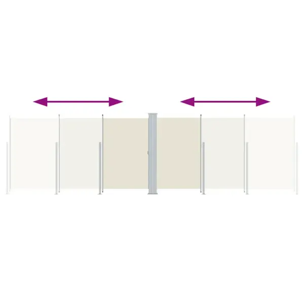 Lahtitõmmatav terrassi külgsein privaatsuse ja tuulekaitseks, kreemjasvalge, 180 x 600 cm – 3