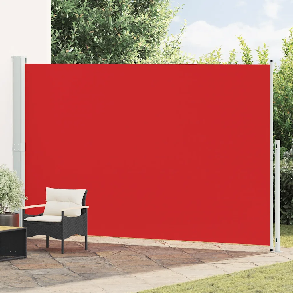 Lahtitõmmatav terrassi külgmarkiis privaatsuseks, punane, 220 x 500 cm