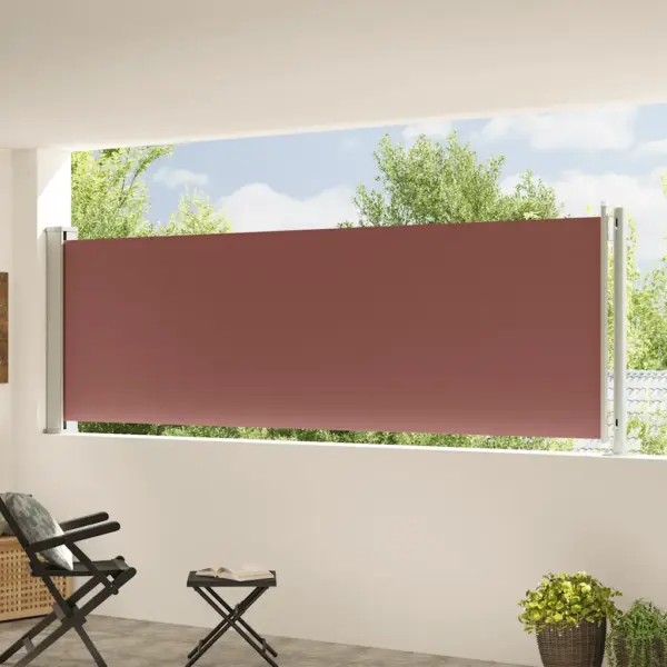 Lahtitõmmatav terrassi külgsein pruun, 117 x 600 cm – 3