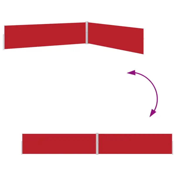 Lahtitõmmatav terrassi külgsein privaatsuseks, punane kangas, hall raam, 170 x (0–1200) cm – 10