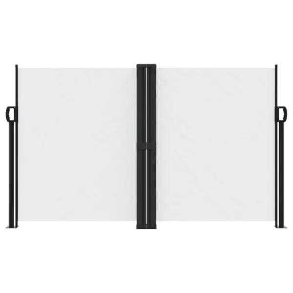 Lahtitõmmatav terrassi külgsein privaatsuse tagamiseks, valge, PU-kattega polüester, terasraam, 140 x 1000 cm – 3