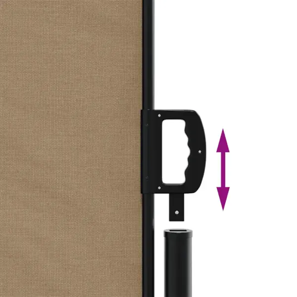 Lahtitõmmatav terrassi privaatsussein, pruunikashall, 117 x 300 cm, PU-polüester, teras- ja alumiiniumraam – 6