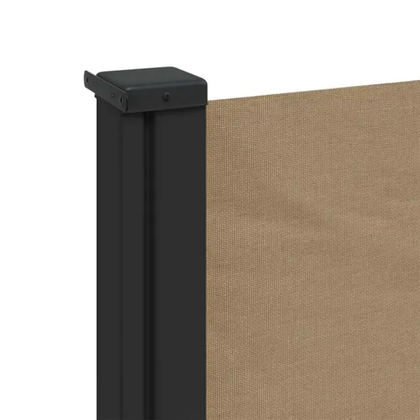 Lahtitõmmatav terrassi privaatsussein, pruunikashall, 117 x 300 cm, PU-polüester, teras- ja alumiiniumraam – 7