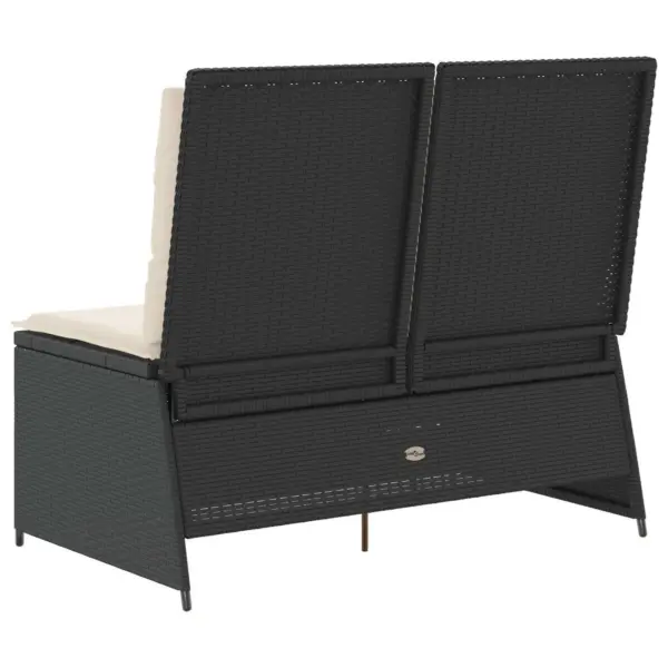 Lamav aiapink reguleeritava seljatoega, 2 istekohaga, must polürotang, 110 x 67 x 95 cm – 6