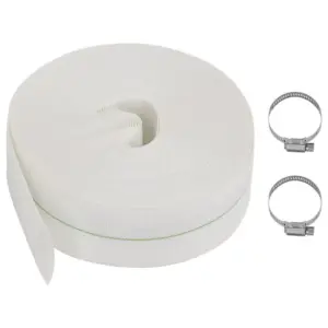 PE-polüester lame veevoolik voolikuklambritega, 25 m, 2" (51 mm), valge