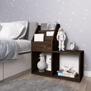 Laste raamatu- ja ajakirjariiul, suitsutatud tamme toon, tehispuit, 71 x 30 x 78,5 cm