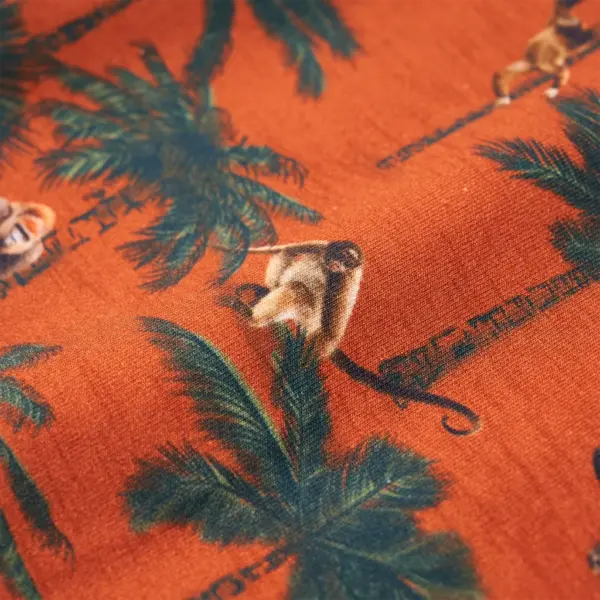 Laste dressipluus gorillade ja palmidega, hele rooste, suurus 116 – 4