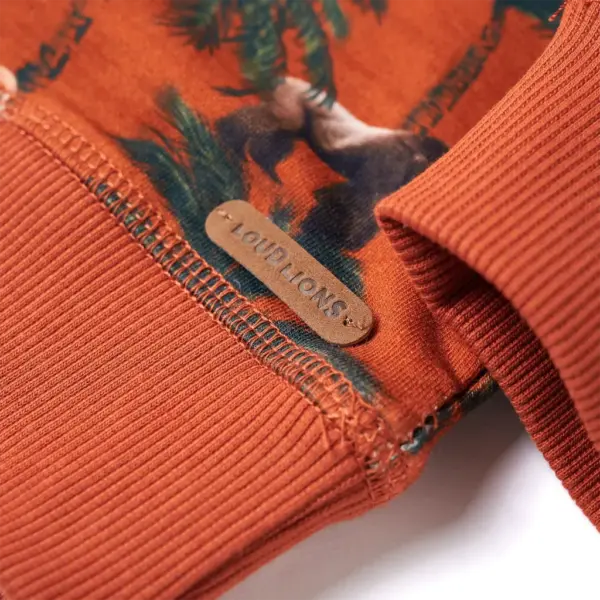 Laste dressipluus gorillade ja palmidega, hele rooste, suurus 116 – 5