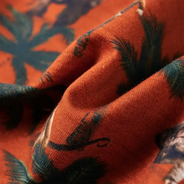 Laste dressipluus gorillade ja palmidega, hele rooste, suurus 116 – 7