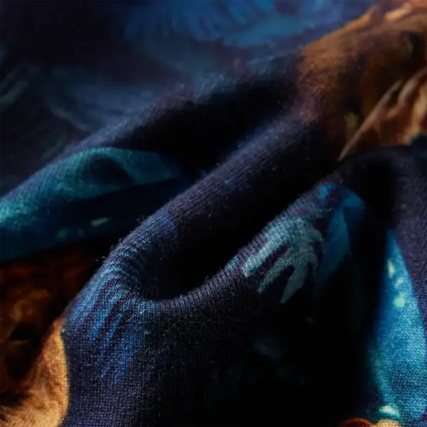 Laste dressipluus lõvide ja taimede mustriga, tumesinine, suurus 116 (5–6 a), 95% puuvill – 7