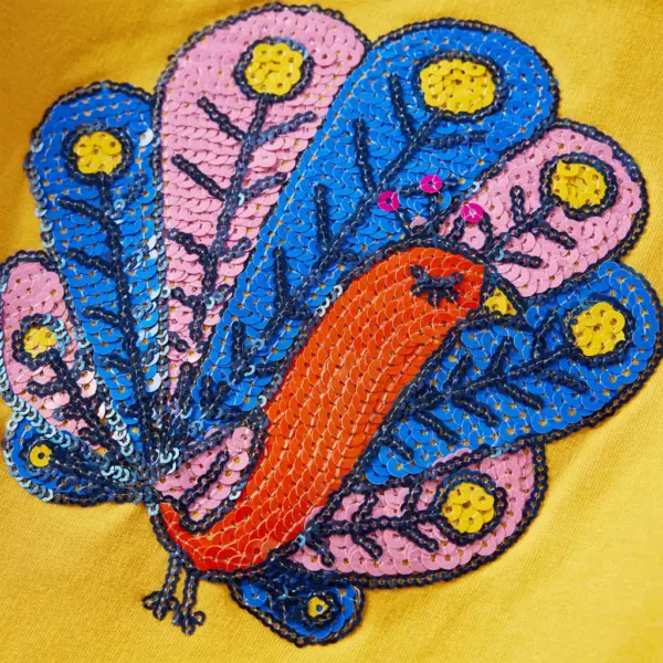 Laste dressipluus litritega paabulinnuga, tume ooker, 104 – 4