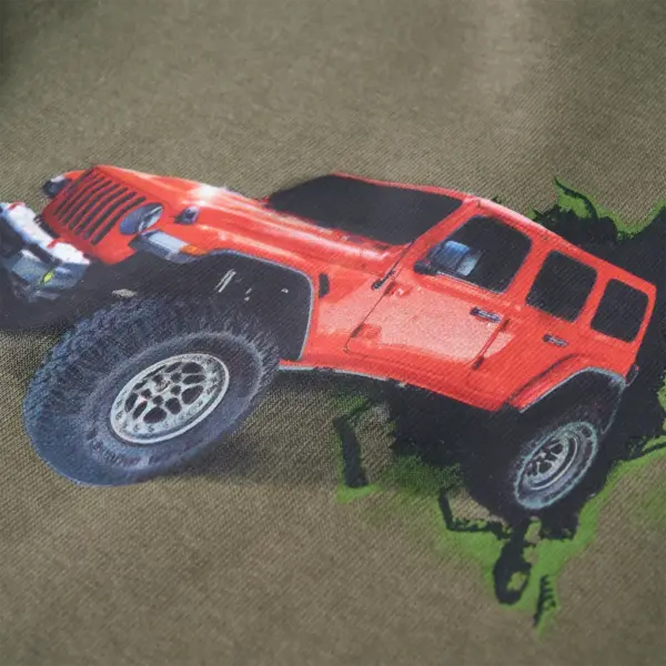 Laste kapuutsiga dressipluus maasturi trükiga, khaki, 116 (5–6-aastastele) – 4