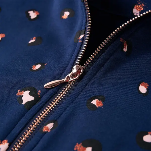 Laste kapuutsiga dressipluus täpilise mustriga, tumesinine, suurus 128 – 4