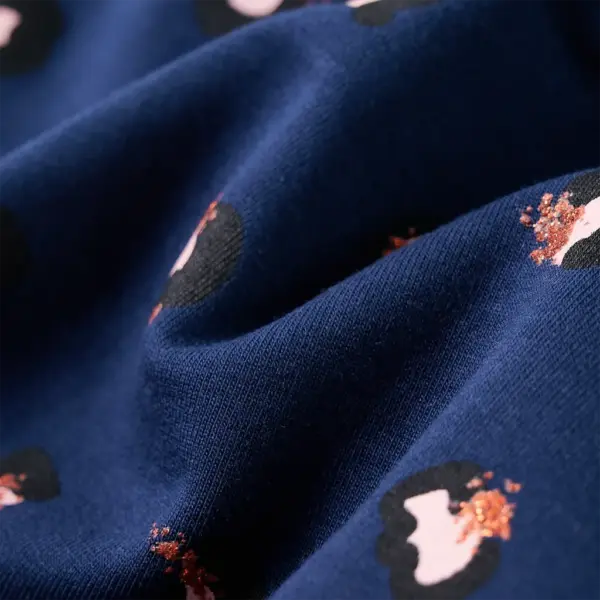 Laste kapuutsiga dressipluus täpilise mustriga, tumesinine, suurus 128 – 7